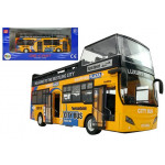 Poschodový autobus 1:32 zvuky, otváracie dvere žltý